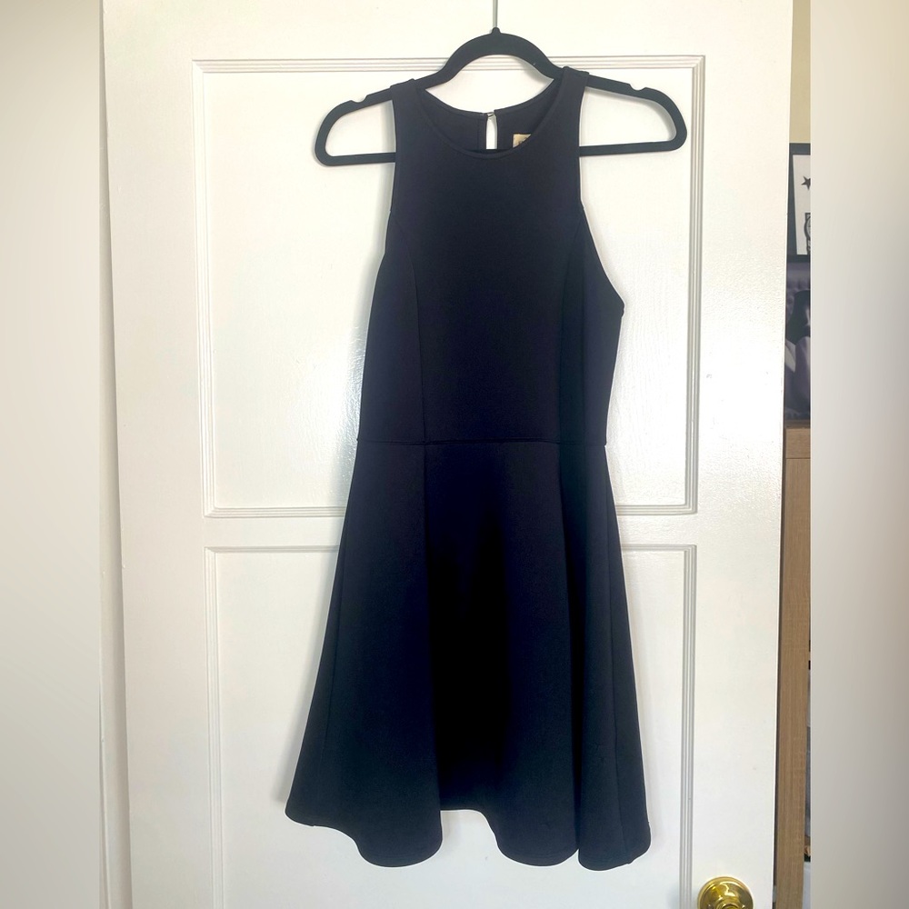 Hollister Neoprene Stretchy Black Skater Dress